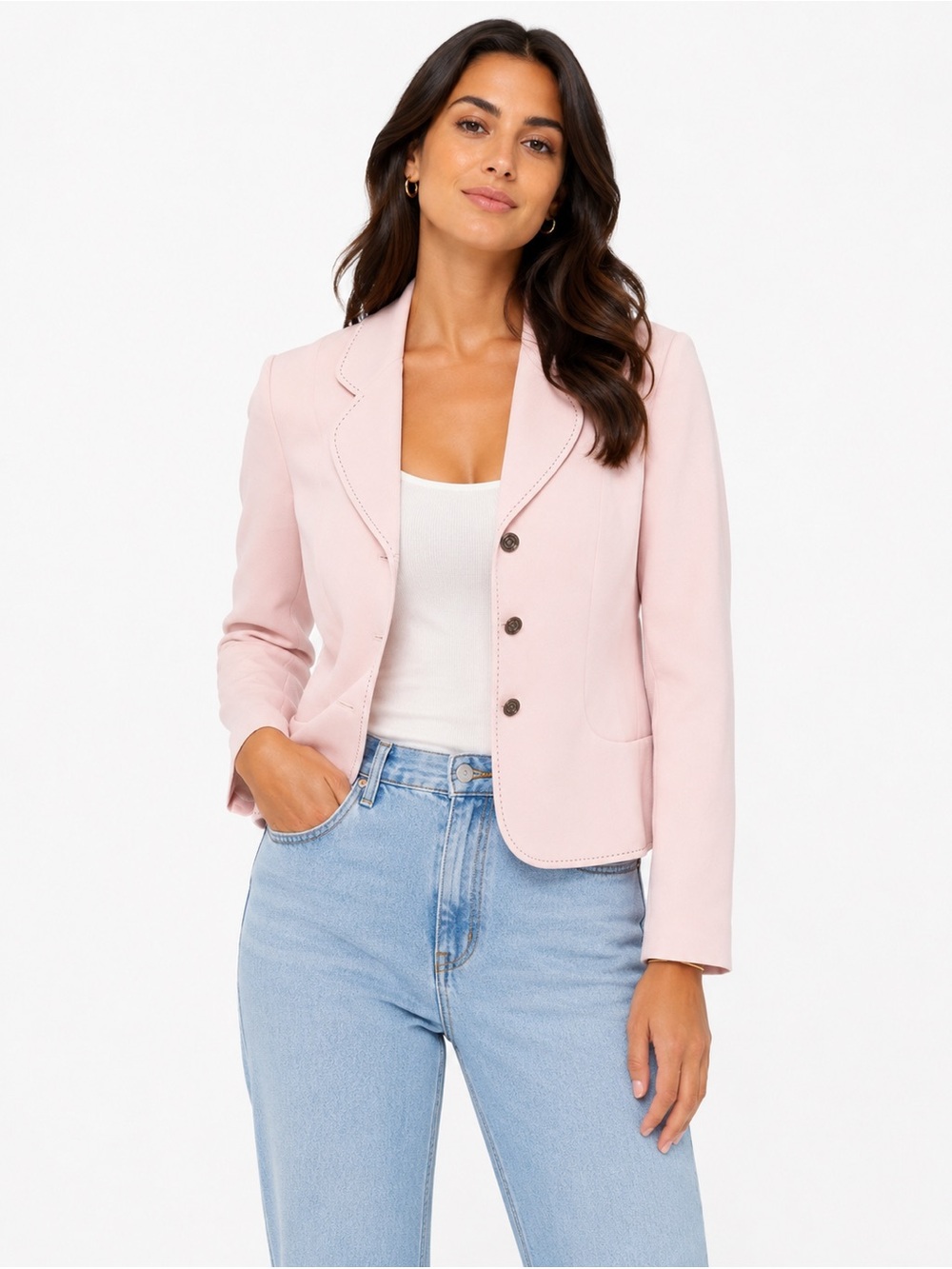 Tahari Arthur S. Levine Blush Pink Tailored Blazer Size 8